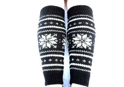 Norwegian leg warmers hand knitted merino wool leg warmers with Scandinavian stars unisex adult leggings Christmas gift