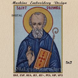 Saint Columba of Iona embroidery design