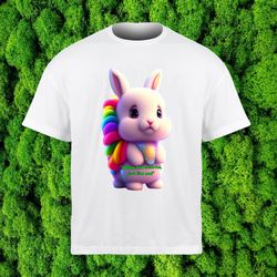 Rainbow rabbit print / Digital Png File / Children's t-shirt design / 10 in 1 / 1 Dollar