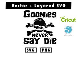 Goonies Never Say Die svg and png files for cricut machine , anime svg , manga svg , Goku svg