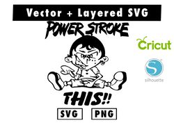 power stroke this svg and png files for cricut machine , anime svg , manga svg , Goku svg