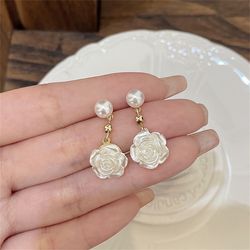 Stylish Earrings with Camellia flowers Design - 925 Silver Needles - Women's Fashion Accessories