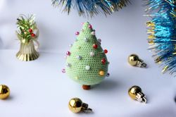 soft toy christmas tree gift for a child, handmade toy christmas tree for interior decor, crochet toy amigurumi tree