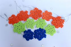 set 11 christmas crochet snowflakes, christmas ornaments, lace snowflakes