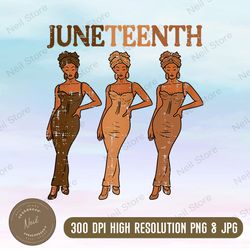 Juneteenth Black Woman Dress 1865 Melanin Women Png, PNG High Quality, PNG, Digital Download