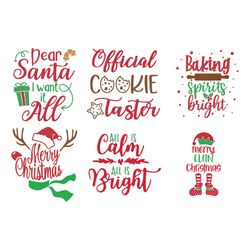 Christmas SVG Bundle, Christmas Quotes, Santa svg, baking svg, silhouette svg fies