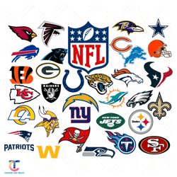NFL Team Logo Bundle Svg, Sport Svg, NFL Team Svg, Team Logo Svg, NFL Logo Svg, Football Svg, Football Teams Svg, A