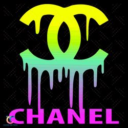 Chanel Drip Logo Svg, Trending Svg, Chanel Logo Svg, Chanel Brand Svg, Rainbow Logo Svg, Fashion Brand Svg, Chanel