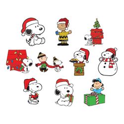 noopy Christmas svg, Snoopy bundle svg, Charlie Brown Christmas svg, silhouette svg fies
