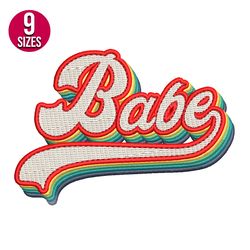 Babe retro embroidery design, vintage, Machine embroidery pattern, Instant Download