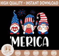 Merica Gnomes svg, Usa Flag svg, Independence Day png, 4th of July png, Instant Download