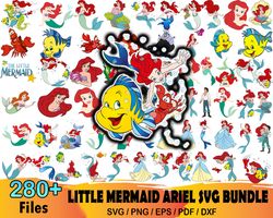 280 Little Mermaid Ariel Svg Bundle, Disney Svg, Ariel Png, Ariel Sublimation, Ariel Svg, Disney Clipart, Disney Princes