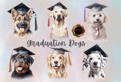 graduation dog PNG clipart, sublimation designs, creative Fabrica, dog graduation clipart, PNG clipart for sublimation,