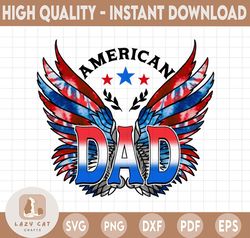 American Dad Wings PNG Print File for Sublimation Or Print, Retro Sublimation, 4th Of July, Patriotic, Fourth of July