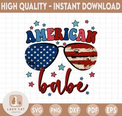 American Babe PNG, 4th of July, Sunglasses US Flag, Fourth Of July, Patriotic, File Designs For Sublimation Or Print