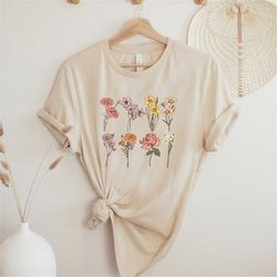 Custom Birth Month Birth Flower Shirt, Cottagecore Shirt, Custom Mothers Day Gift, Custom Mom Tshirt, Mothers Day Shirt,