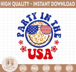 4th Of July PNG, Party In The USA Png, Retro America png, Vintage Patritotic USA celebrations sublimation design