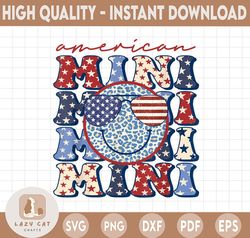 American Mini PNG File, Sublimation Design Download, Digital, Patriotic, 4th of July, Eagle, Rock n Roll, Boho