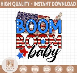 boom boom baby sublimation design, boom baby png, 4th of july png, fireworks, patriotic, usa, stars and stripes