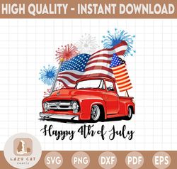 Happy 4th Of July Truck Png Sublimation Design, Independence Day Png, Old Glory Png, American Flag Png, USA Png, America
