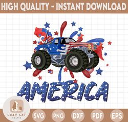 America Monster Truck PNG, 4th Of July Png, 4th July Truck Png, Patriotic Png, Fireworks Monster Truck, Monster Truck