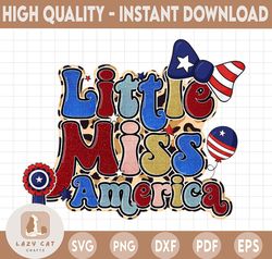 Little Miss America PNG Image, 4th Of July Girl Glitter Leopard Design, Sublimation Designs Downloads, PNG File
