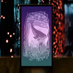 seabed paper cut light box template