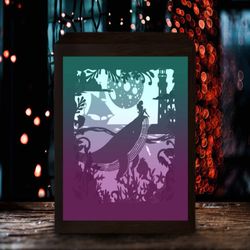 dolphin paper cut light box template