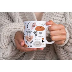 Minimalist Coffee Cup, Boho Floral Mug, Self Love Cup, Quotes Coffee Mug, Coffee Lovers Gifts, Positiv Affirmations Mug,