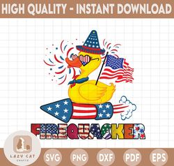 Firequacker Png, Funny Duck American Png, Funny 4th Of July Png, American Flag Png, , Patriotic Png, Independence Day
