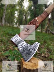 Viking forged Axe, Ragnar Viking Axe, Personalized hatchet, Viking Hatchet ,Bearded axe, Battle Axe, Scandivian Axe.