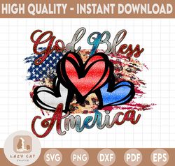 God Bless America | American Flag Heart | 4th of July Sublimation Design | Patriotic PNG | Hand Drawn Digital Download