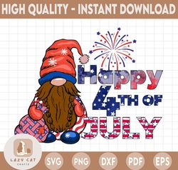 Happy 4th Of July Gnome Png Sublimation Design, Independence Day Png, USA Png, Old Glory Png, USA Png, Stars And Stripes