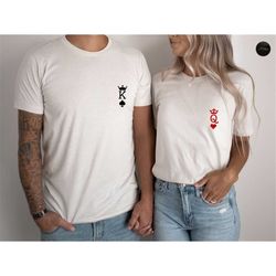 King and Queen Shirt, Couple Shirts, Valentines Day T-shirts, King of Spades and Queen of Hearts Shirt, Couple Outfit, H