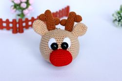 christmas deer decorative tree toy, christmas gift crochet deer