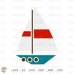 Sailboat Svg, Ship Svg, Sailboat Cricut, Sailboat Silhouette, Sailboat Template, Ship Clipart Png