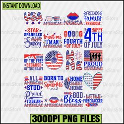 God Bless American Png,4th of July Bundle Png, 4th Of July Png Bundle, Freedom Png Bundle, Red White Blue Png,Fourth of
