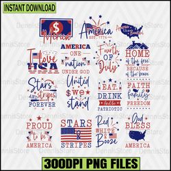 4th of July Bundle Png,I Love USA Png, 4th Of July Png Bundle, Freedom Png Bundle, Red White Blue Png,Fourth of July Sub