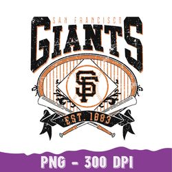 San Francisco Baseball Png, Vintage San Francisco Giants Png, San Francisco EST 1883 Png, Vintage Baseball Png