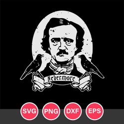 Edgar Allan Poe SVG Vintage Horror Movie Literature Svg, Halloween Svg, Png Dxf Eps Digital File