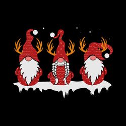 Three red Gnomes Santa Gnomies Christmas SVG, silhouette svg fies