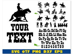 Western Cowboy Rodeo SVG Bundle | western font svg cowboy svg png western font otf, cowboy svg shirt, western png