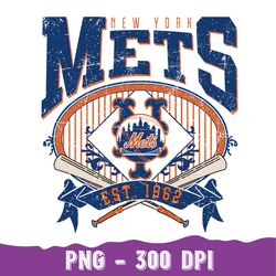 Vintage Baseball Fan Png, New York Est 1962 Png, Vintage New York Mets Png, New York Baseball Png
