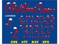 Christmas Snow Font SVG Layered | Christmas svg font Cricut, Snow Font svg, Christmas letters svg, Christmas Font otf