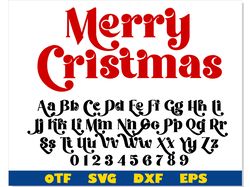 Merry Christmas Font OTF, Christmas Font svg Cricut, Christmas Monogram svg, Christmas letters svg, Christmas font ttf