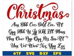 Christmas Font with Tails, Christmas Font otf, Christmas Font svg Cricut, Christmas letters svg, Monogram Christmas svg