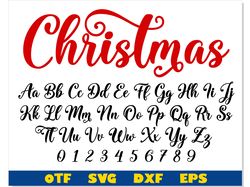 Christmas Font OTF, Christmas Font svg Cricut, Cursive Font svg, Christmas letters svg, Christmas Font Cricut