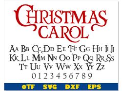 Christmas Carol Font OTF, Christmas Font svg Cricut, Christmas letters svg, Christmas Font ttf, Christmas Font Cricut