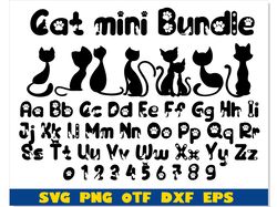 Cat svg Bundle | Cat Font svg, Cat Bundle png, Cat svg, Cat Font svg Cricut, Cat Paw Font, Cat Silhouette svg