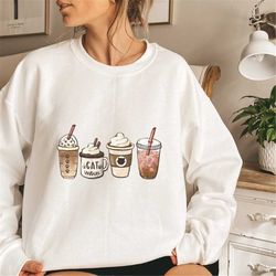 Cute Cat Mama and Coffee Lover Sweatshirt, Fall Cat Mom Sweatshirt, Mother's Day Sweat, Coffee Lover Shirt, Coffee And C